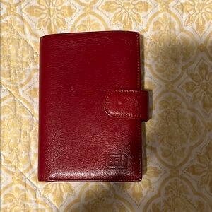 Red Leather Wallet made in France
